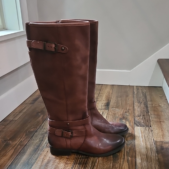 Arturo Chiang Women's Knee High Brown Leather Riding Boots. Size 8‎ - Picture 1 of 11